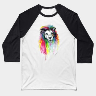 Watercolor Lion Painting Baseball T-Shirt